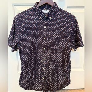 Old Navy Men's Casual Navy, Fish Patterned Shirt